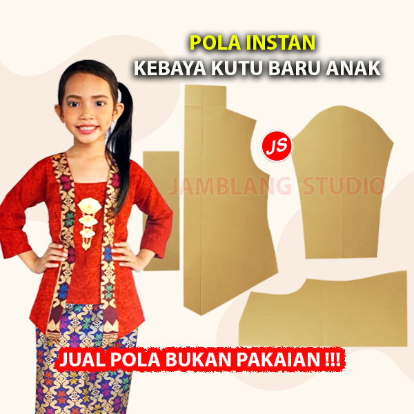 Pola Instan Kebaya Kutu Baru Anak Anak
