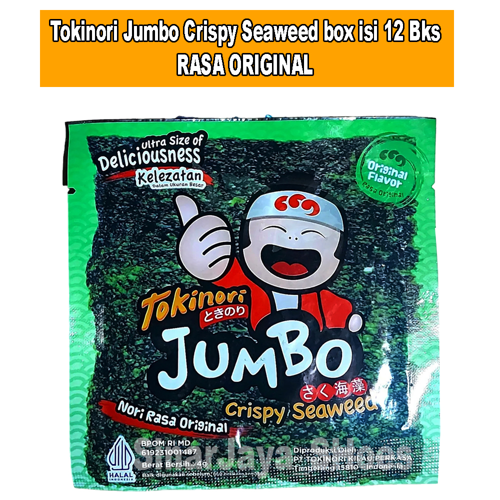 

Tokinori Jumbo Crispy Seaweed box isi 12 Bks @4 GRAM - Original