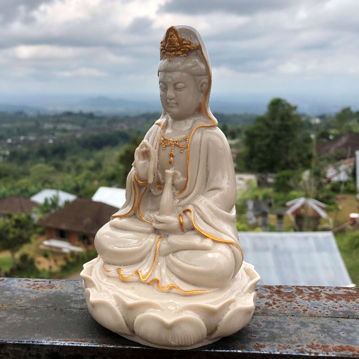 PATUNG DEWI KWAN IM NATURAL GOLD/PATUNG DEWI KUAN IM/DEWI GUAN YIN/PATUNG BUDDHA/PATUNG BUDHA/BUDA/P