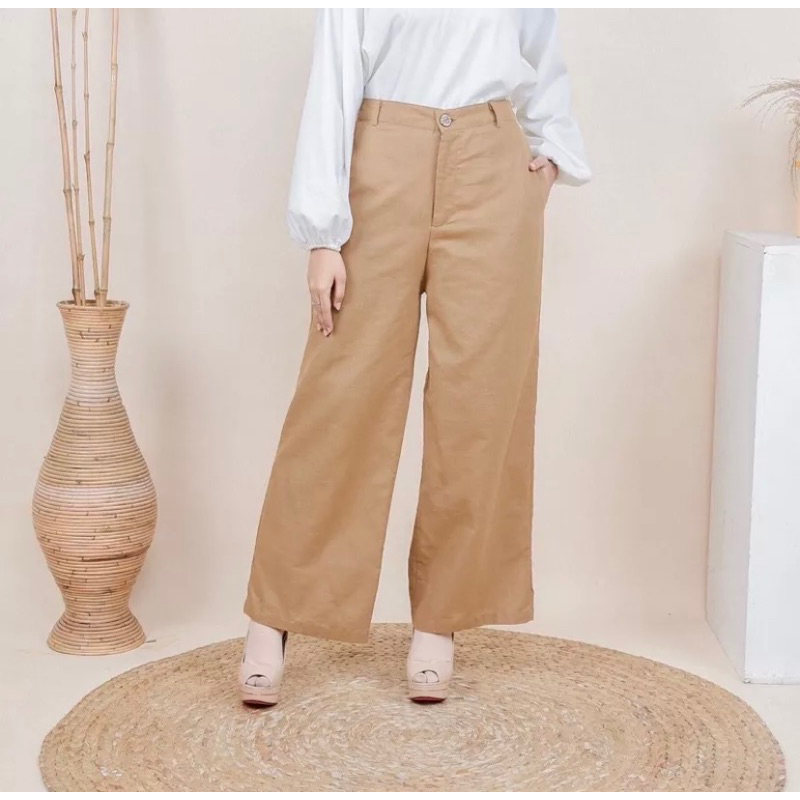 Damyra.Outfit || Linen Pants Kulot || Celana Linen Kulot Wanita
