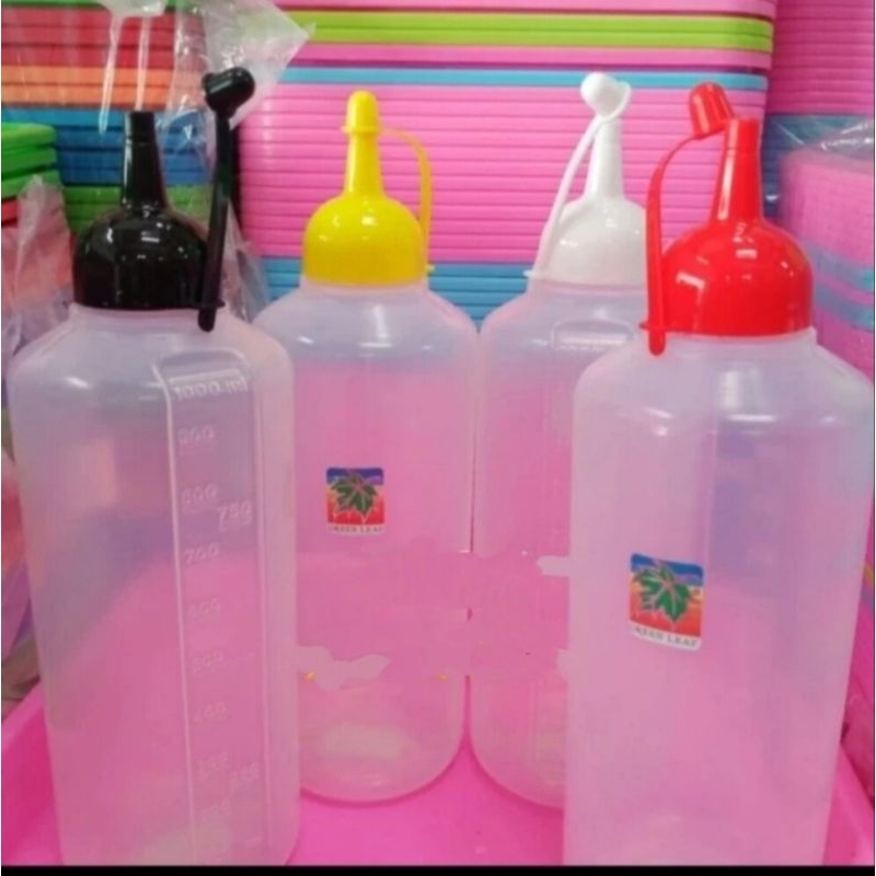 Botol Saos 1 liter/Botol kecap 1 liter/Botol mayonaise 1 Liter GL1592 - GREEN LEAF