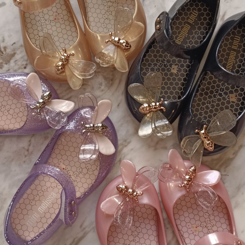 Ultragirl Bugs Jelly Shoes Dragonfly / Black Pink Gold Lilac Glitter