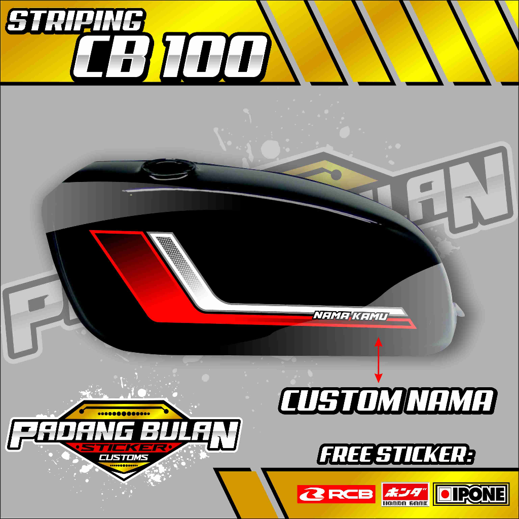 STRIPING VARIASI CB 100 CUSTOM / STICKER LIST CB 100 CUSTOM
