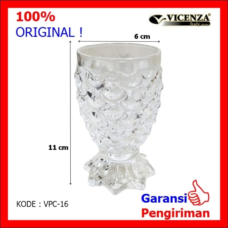 Gelas Kaca Gelas Set Motif Nanas Polos 6 Pc VICENZA VPC 16