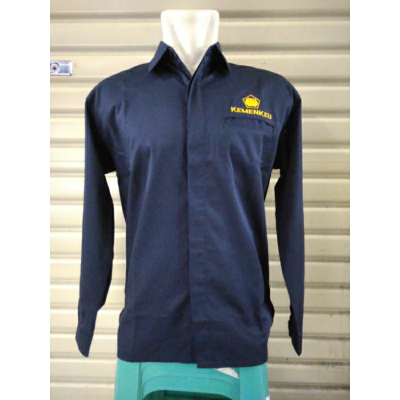 Kemeja / Seragam KEMENKEU Biru Nevy Panjang UK XXL