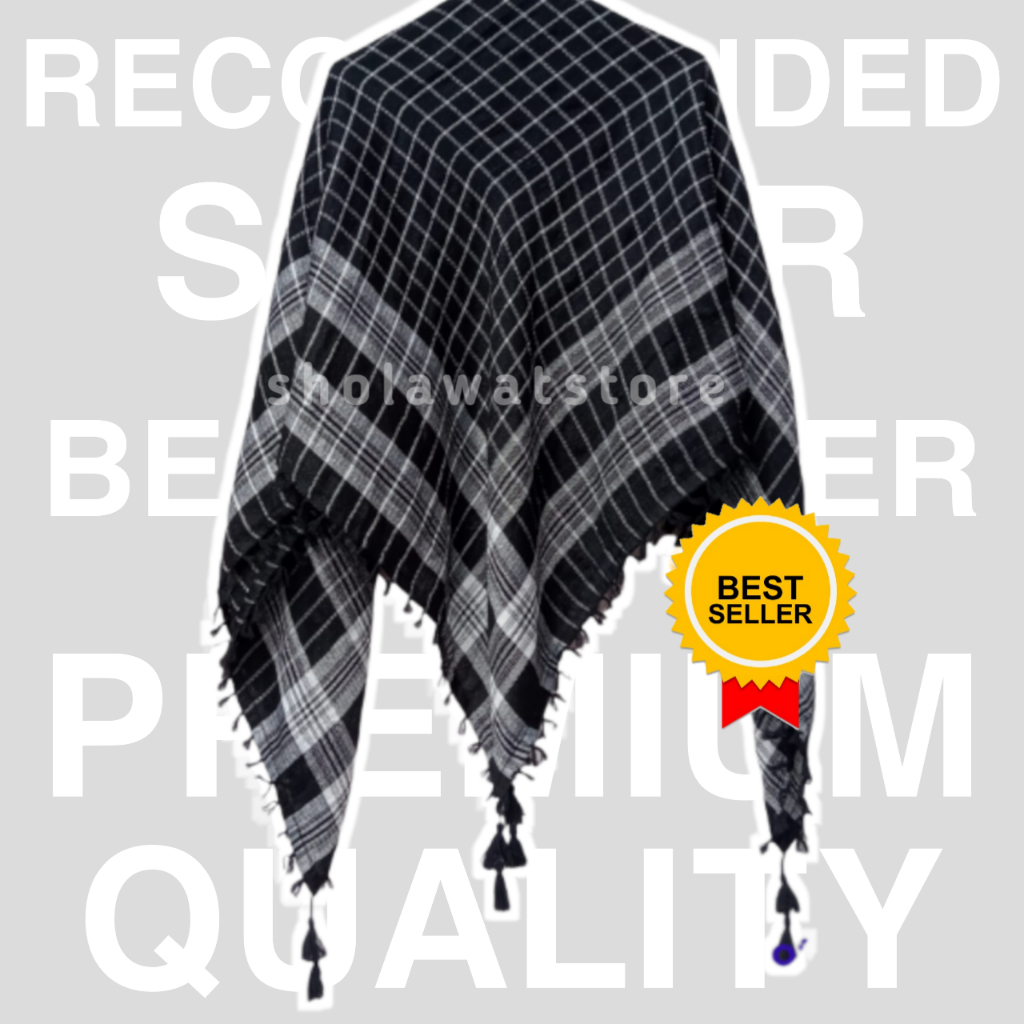 Sorban Habib / Sorban Kepala Dewasa / Surban Haji / Surban Rumbai Penutup Syal / Sorban Kepala Putih