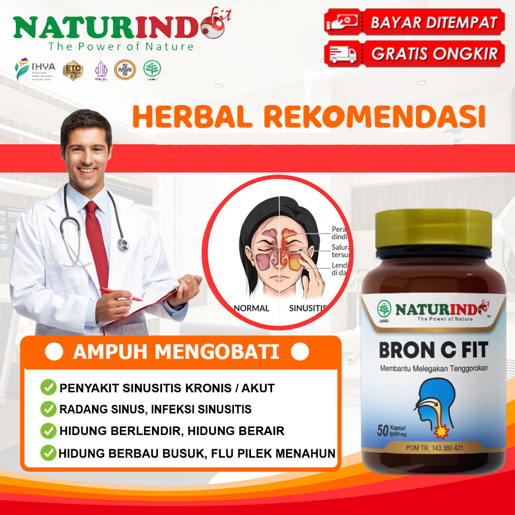 Obat Sinusitis Paling Ampuh Radang Sinus Rhinitis Polip Hidung Pilek Flu Menahun Anosmia Bron C Fit
