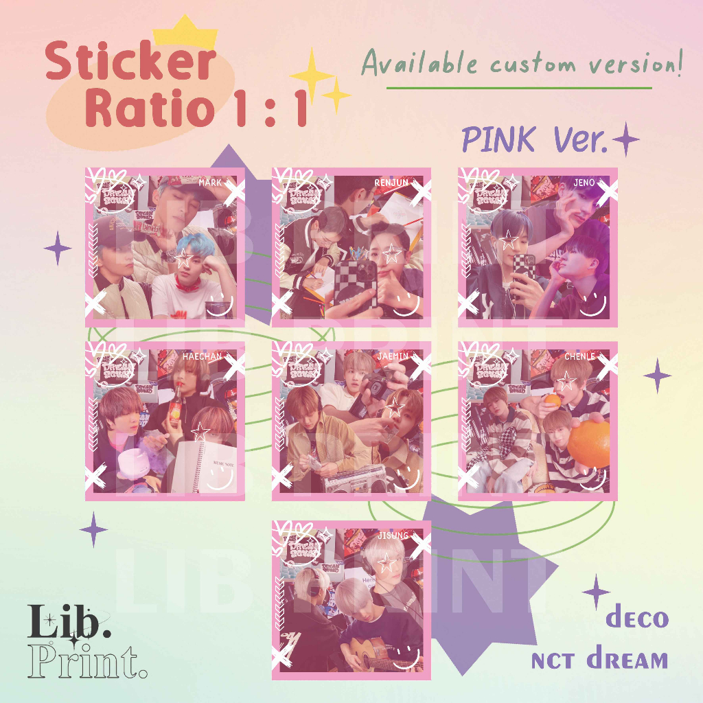 

STICKER DECO KPOP CUSTOM / STICKER NCT DREAM PINK KPOP CUSTOM / STICKER LUCU KOREA