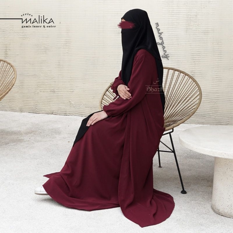 Set Gamis Malika by Shazfa | Gamis set Iner | Gamis Syari