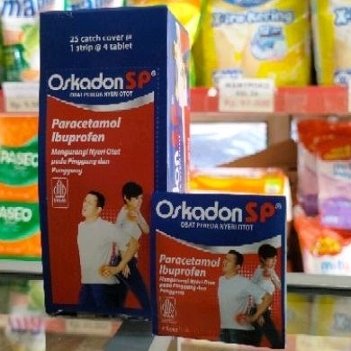 OSKADON SP NYERI OTOT 1 STRIP 4 TABLET / OBAT NYERI OTOT SAKIT PINGGANG DAN PUNGGUNG OSCADON