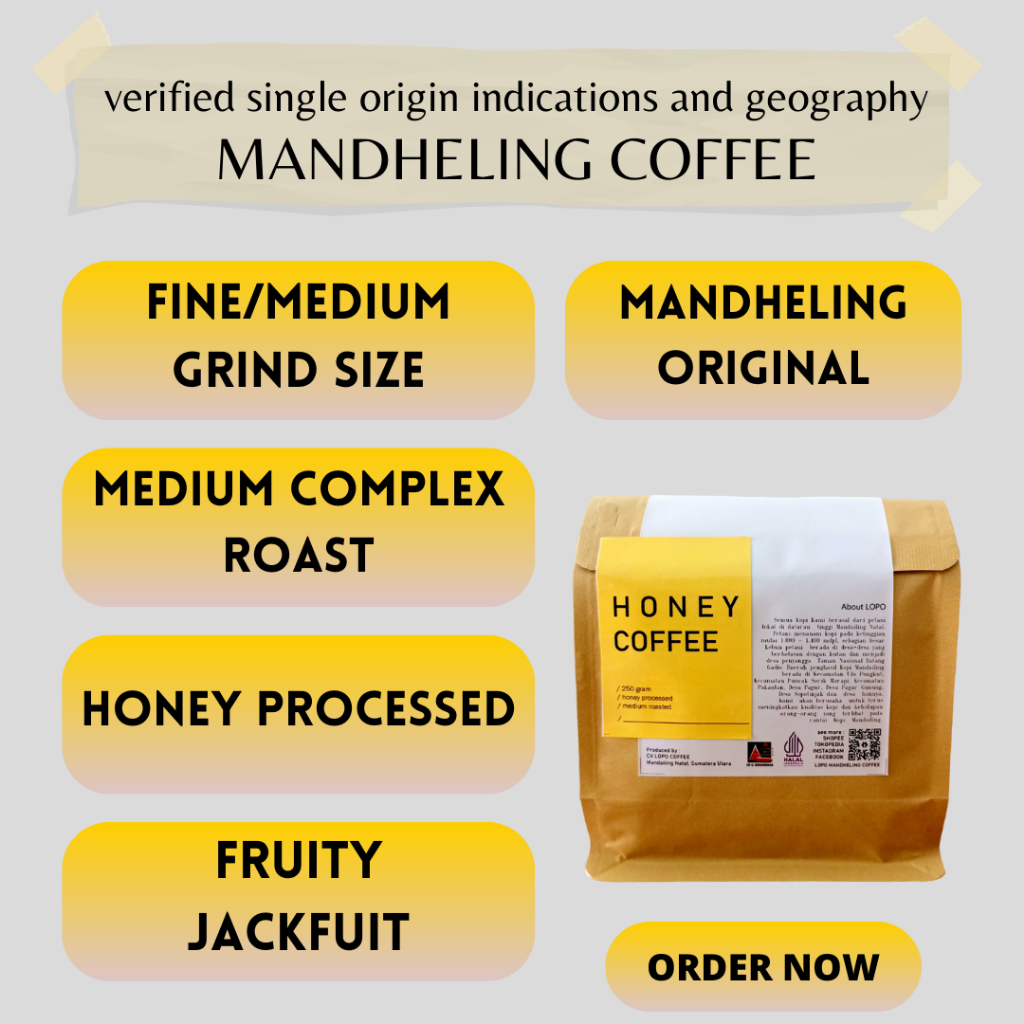 

Honey Process LOPO Mandheling Coffee 250 gram