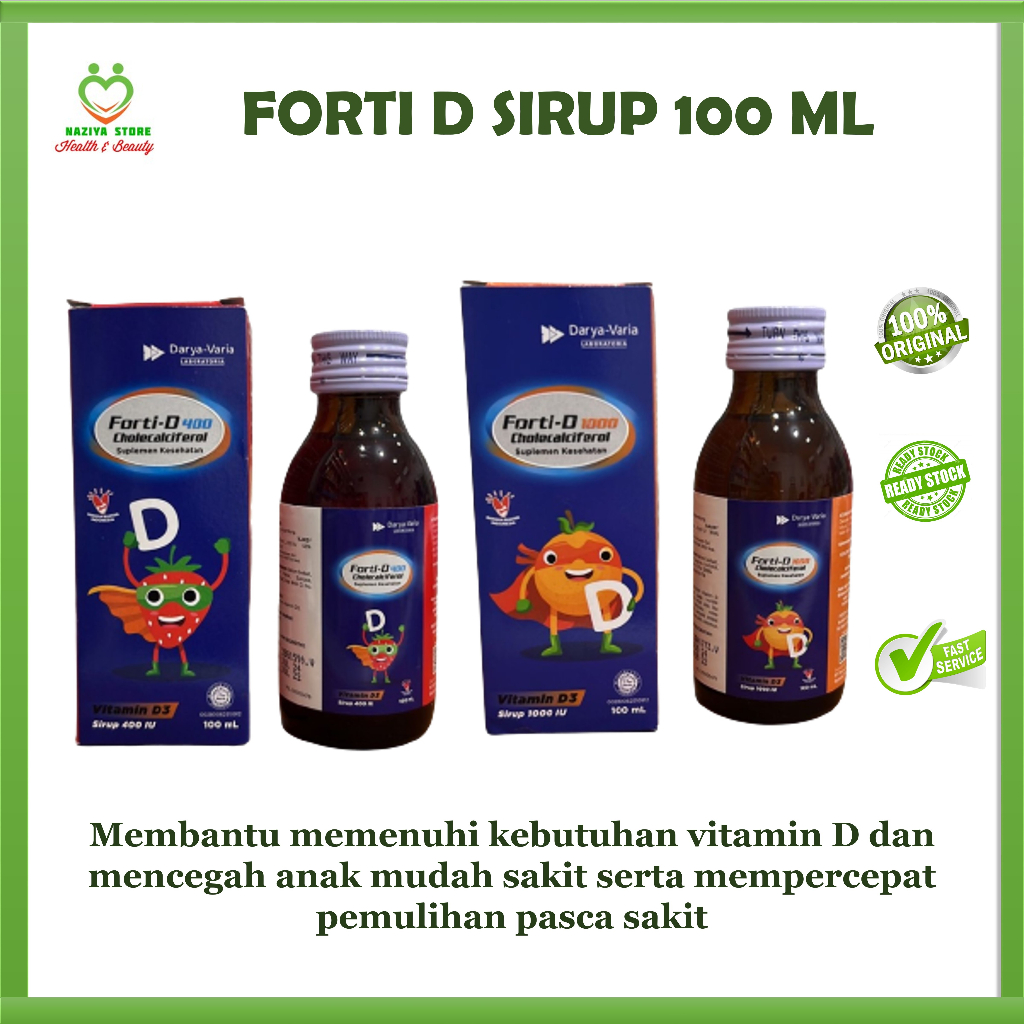 FORTI D Sirup - Vitamin D - 400 IU - 1000 IU - Vitamin Daya Tahan Tubuh - Vitamin D Anak anak