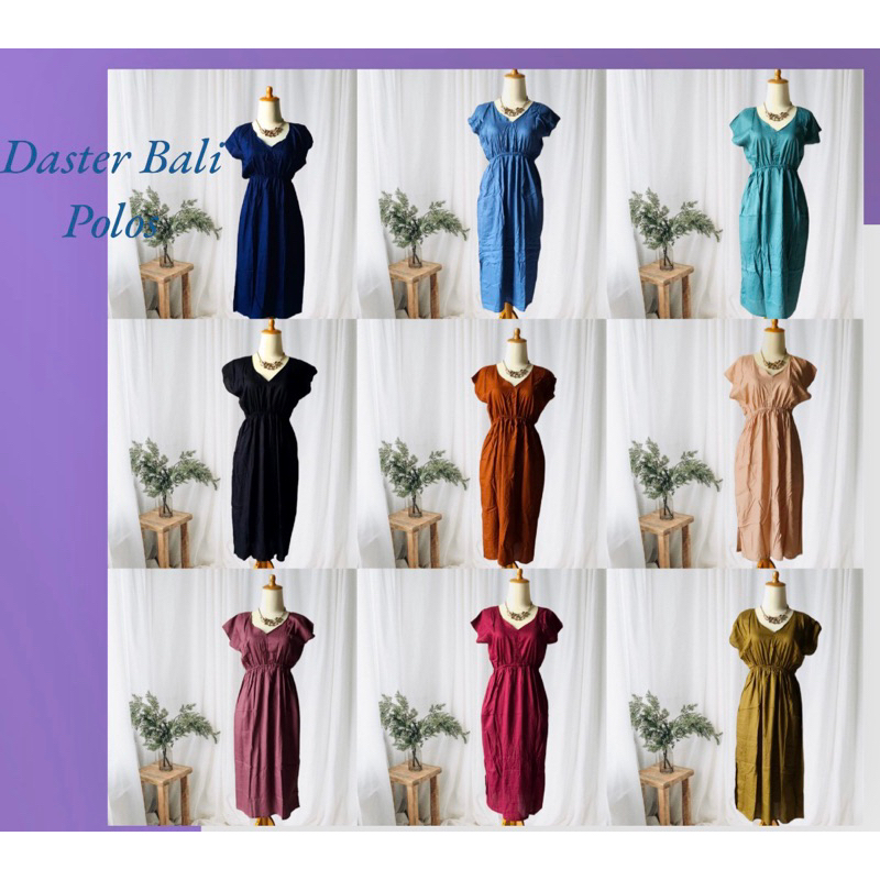Dress Daster Bali Kekinian Daster Kerut Rayon Premium Polos