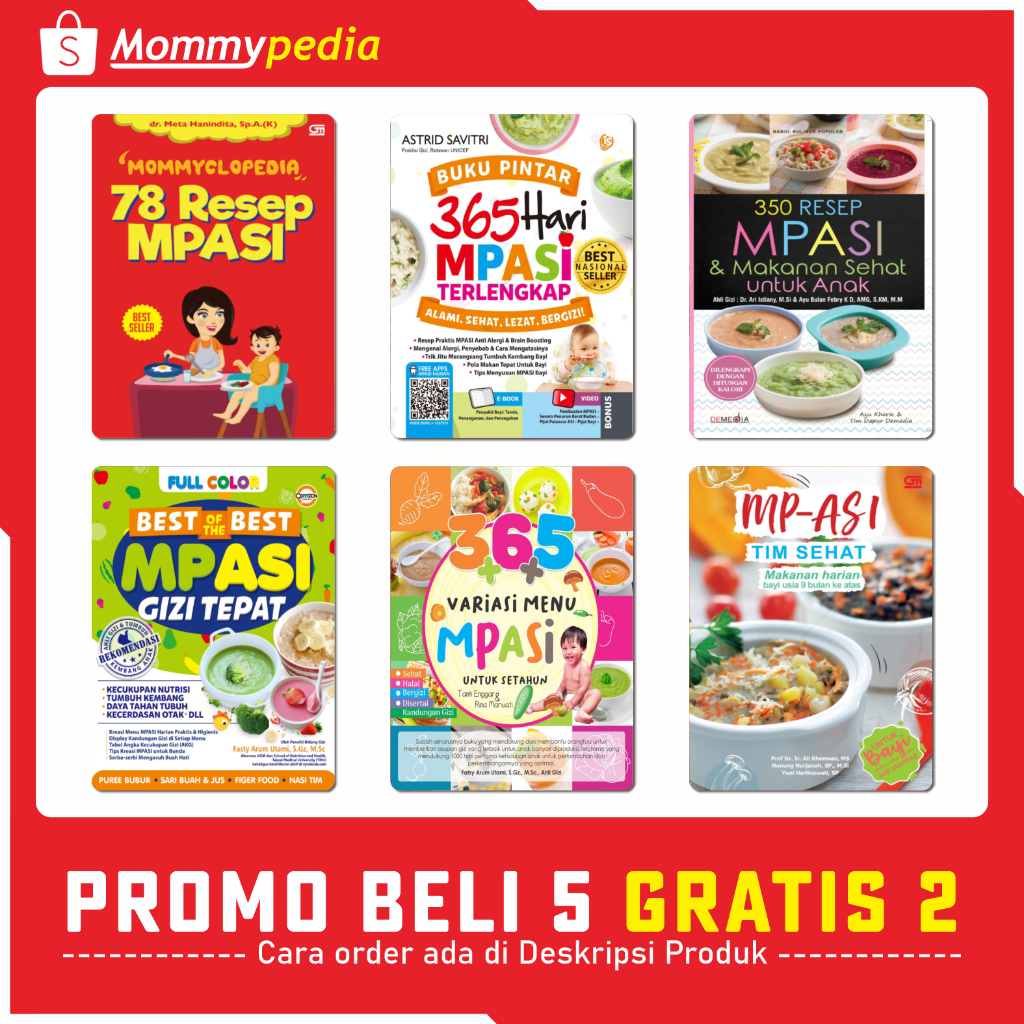 

PROMO Beli 5 Gratis 2 - Resep MPASI 6 Bulan Ke Atas, Montessori dan Parenting