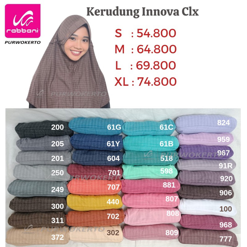 Kerudung rabbani Krd an innova clx - kerudung instant rabbani pita tertutup - hijab sekolah rabbani 