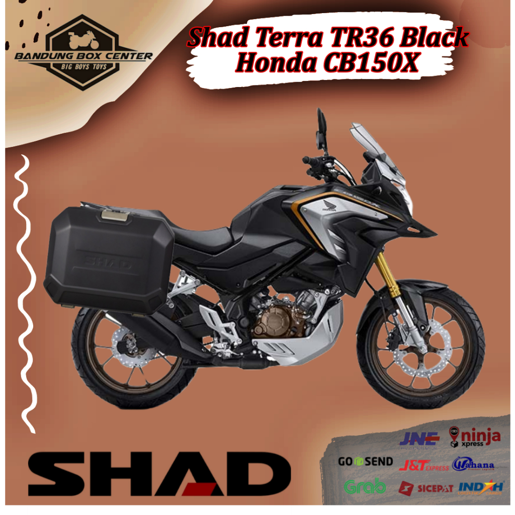 Paket SideBox Terra TR36 Black Bracket CB150 X Side Box Terra TR 36 CB 150 Box Motor CB150X Shad Ter