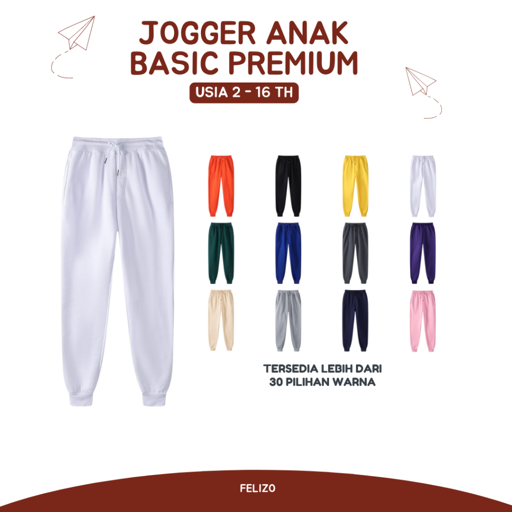 Celana Jogger Joger Trening Training Olahraga Panjang Anak Laki Laki Perempuan Cewek Cowok Model Pol