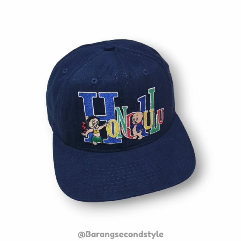 topi snapback honolulu hawai porky pig vintage usa