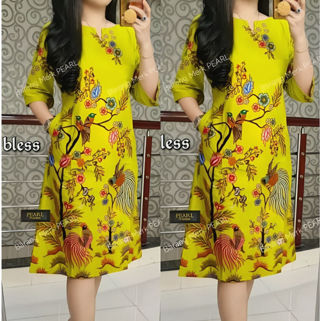 DRESS BATIK WANITA NEW EDITIONS ATASAN TUNIK BATIK TRENDY OUTFIT KEKINIAN