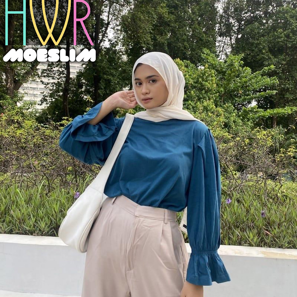 Atasan Wanita Celin Blouse Bluse Jumbo Dengan Gaya Korean Style, Baju Oversize Crinkle Airflow Linen