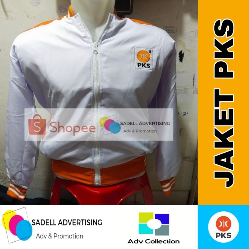 Jaket Partai PKS Jaket Bomber PKS Putih Pria
