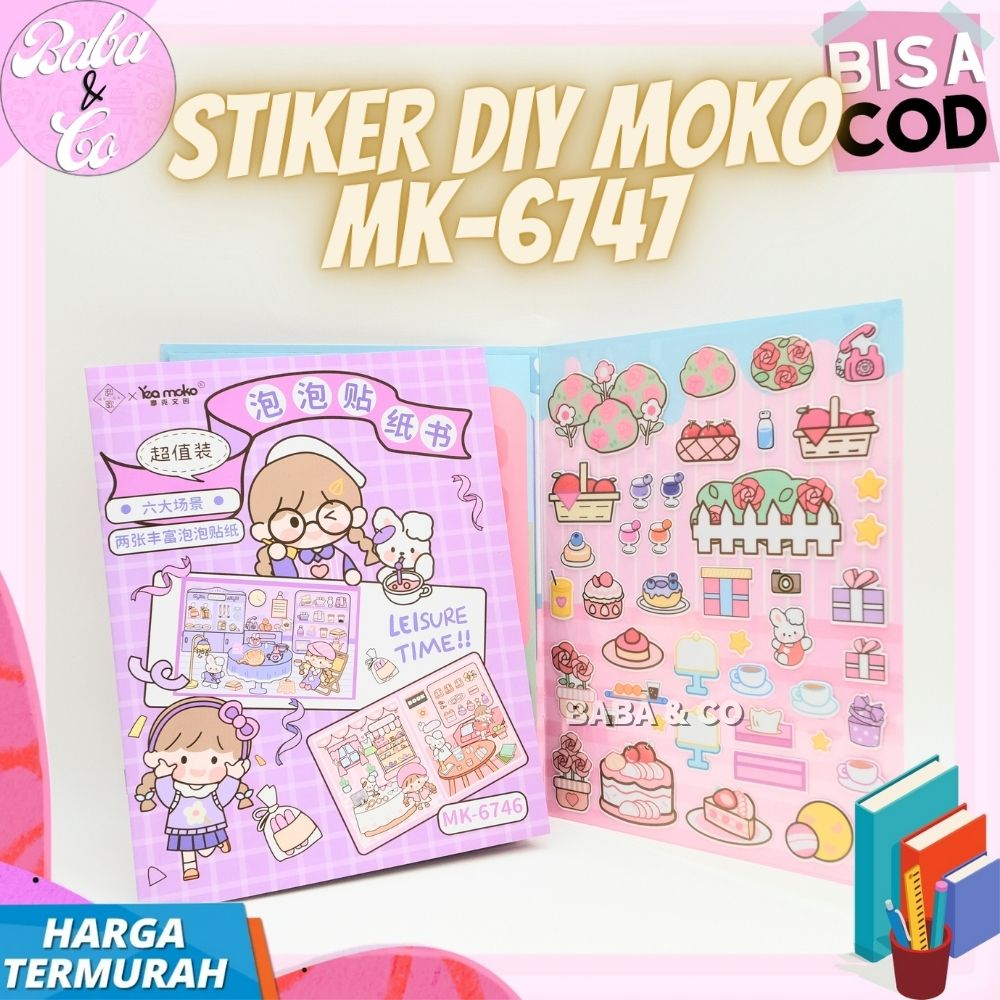 

STIKER DIY MOKO MK-6747 BUKU STICKER MOKO LUCU UNIK STIKER KREATIVITAS