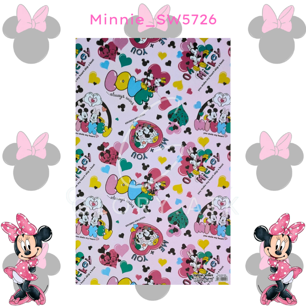 

KERTAS KADO/BUNGKUS KADO SANSAN WAWA/SANWA MICKEY MINNIE MOUSE SW5726