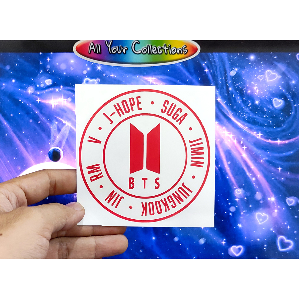 

STICKER LOGO NAMA BTS BULAT KPOP STIKER MASKING CUTTING