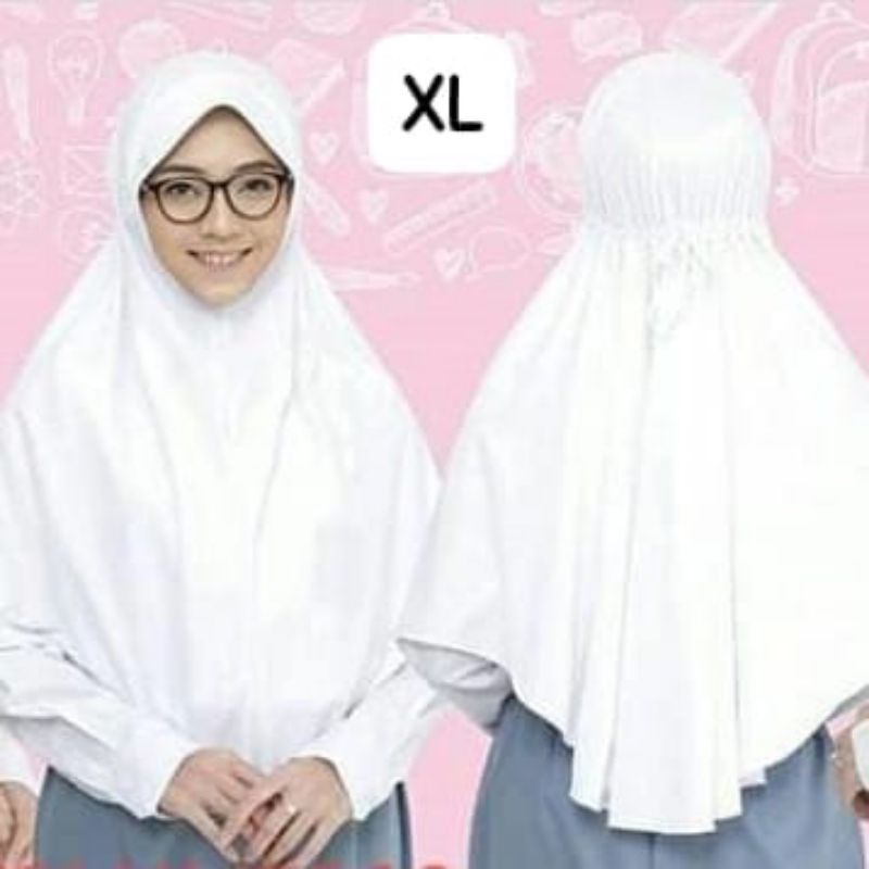 Bergo Rabbani serut jumbo xl / Hijab serut jumbo anak sekolah size xl