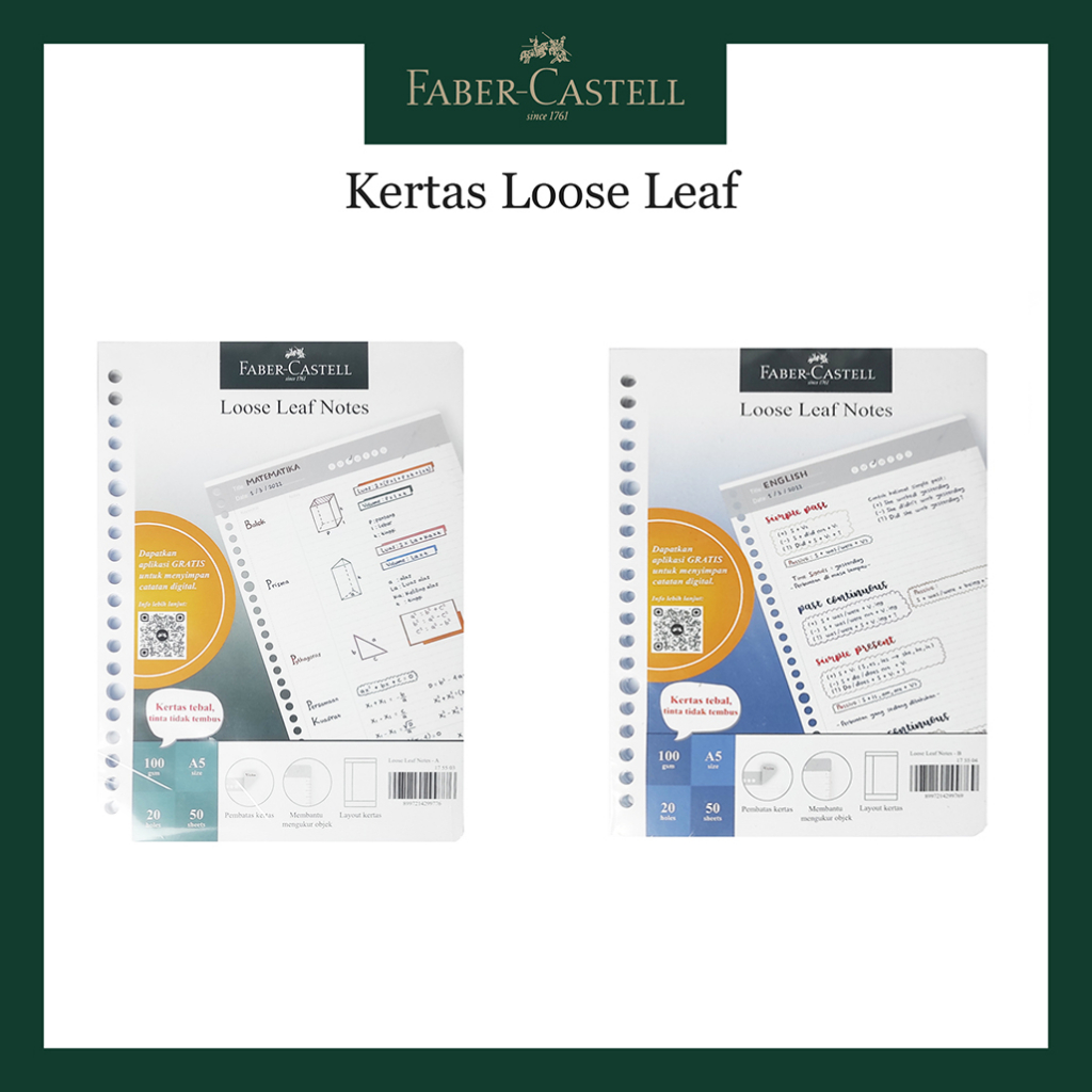 

Kertas Loose Leaf Faber Castell Ukuran A5 / Refill Isi Ulang Binder / Loose Leaf Notes A5