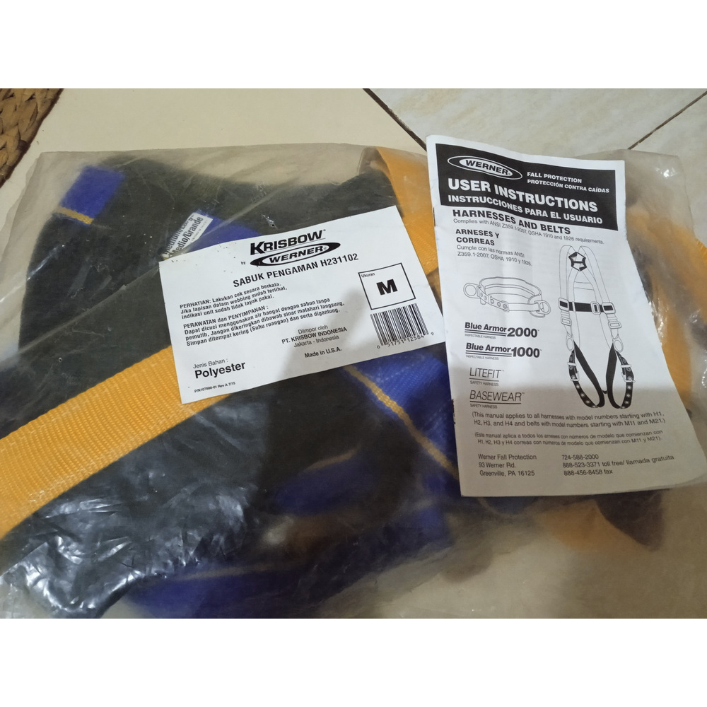 SAFETY HARNESS WITH BELT KRISBOW H231102