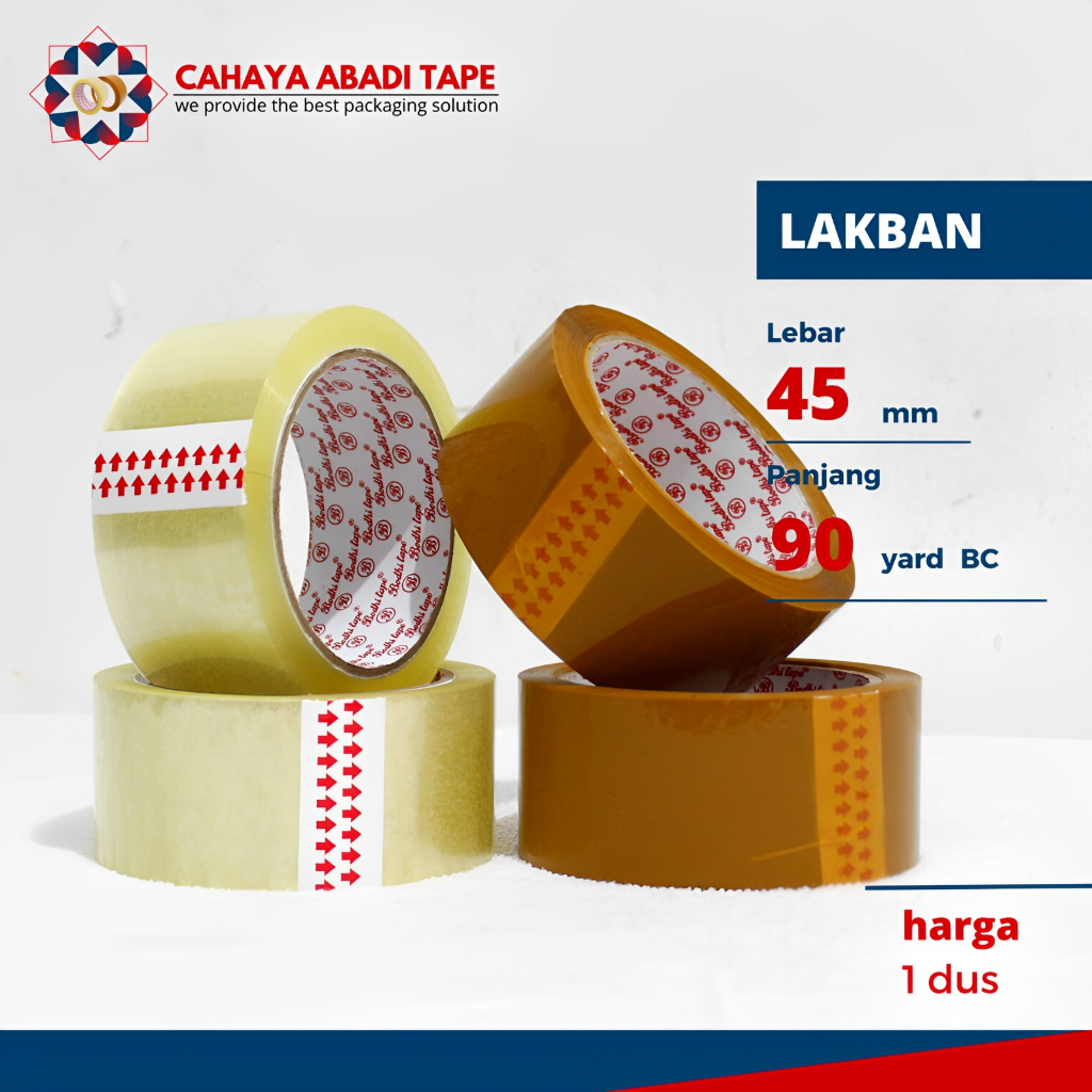 

Promo LAKBAN BENING COKLAT BODHI 45 MM X 90 YARD BC #PER DUS#