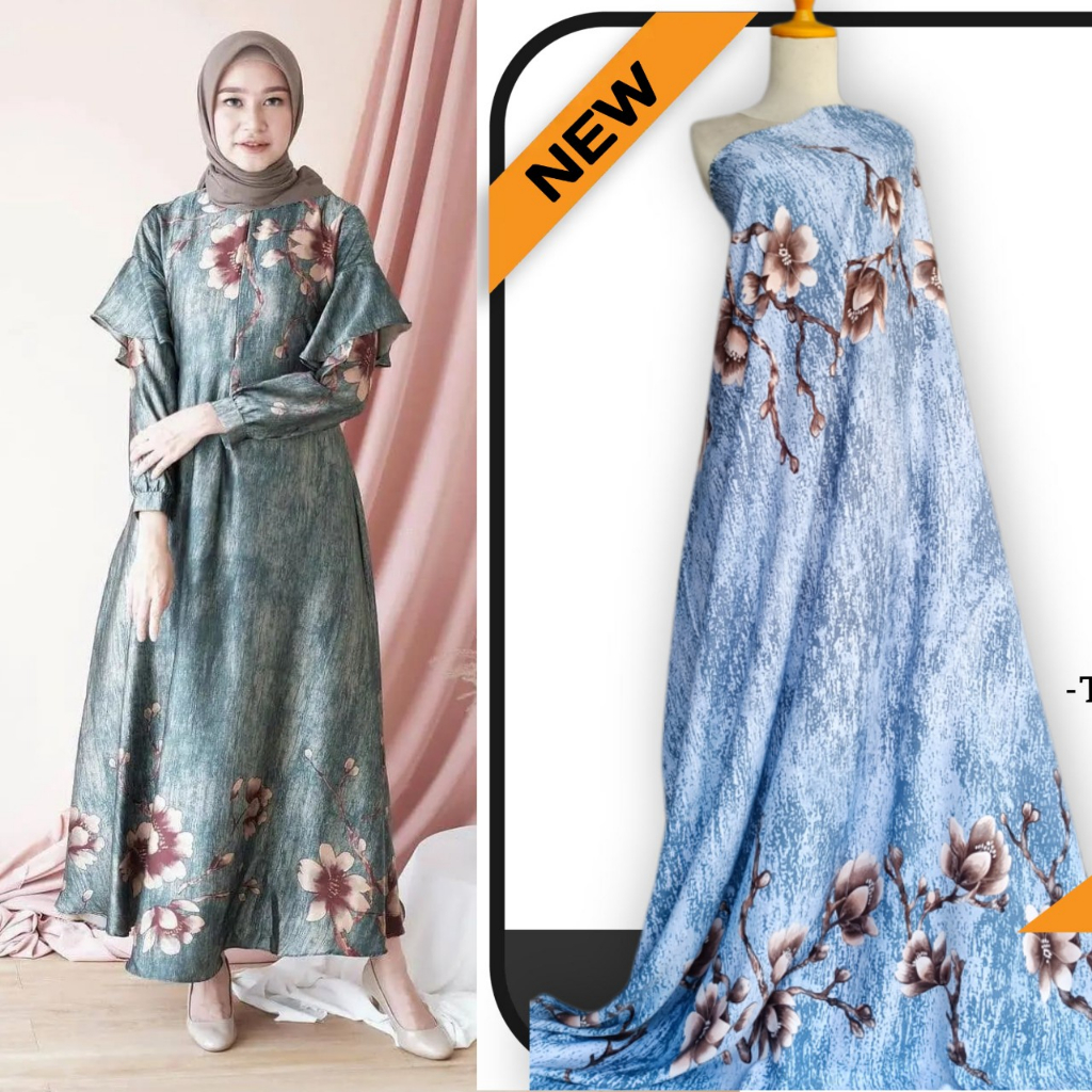 Kain Mxmara Motif Bunga Sakura harga setengah meter