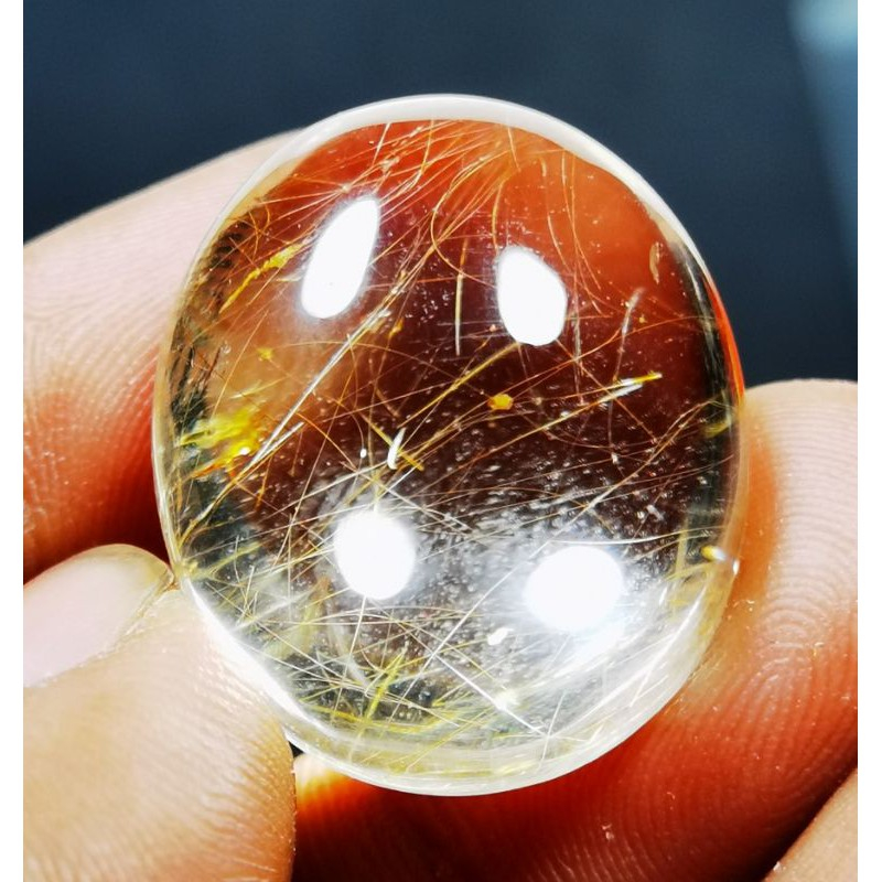 Batu natural cendana rambut emas