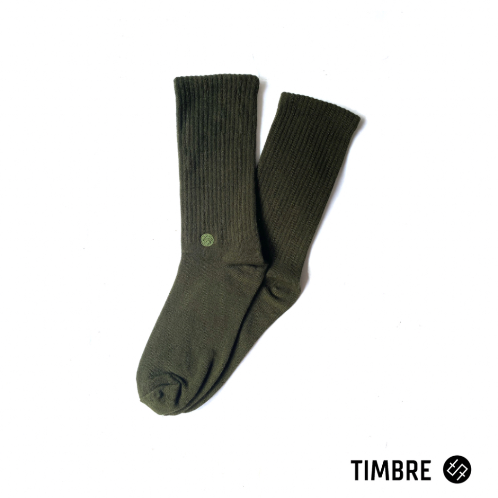 Timbresocks Kaos Kaki Socks Polos Skate Oldschool Sport Pria Wanita Hijau Army