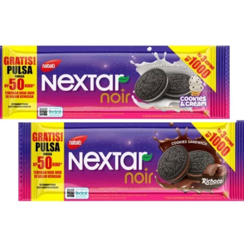 

NEXTAR NOIR COOKIES / 1 RENCENG 10 PCS@ 28.5 GR