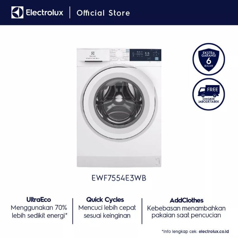 Mesin Cuci ELECTROLUX EWF7554E3WB/ EWF 7554 E3WB/ EWF7554