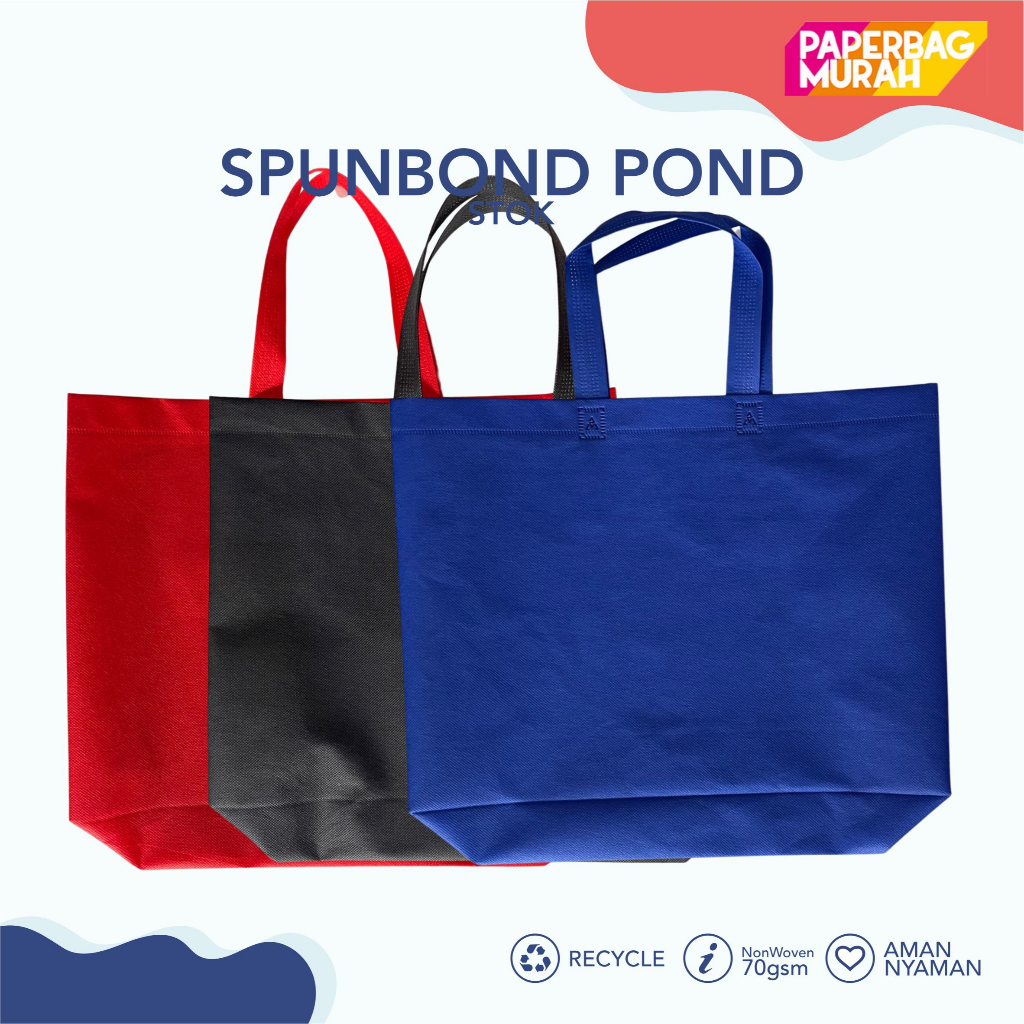 

Tas Kain Spunbond Furing Goodie Bag Polos Bisa Sablon Model BoxBag Handel TINGGI 30x39x9