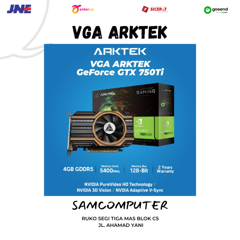 VGA NVIDIA ARKTEK GTX 750Ti 4GB GDDR5 128-bit Geforce
