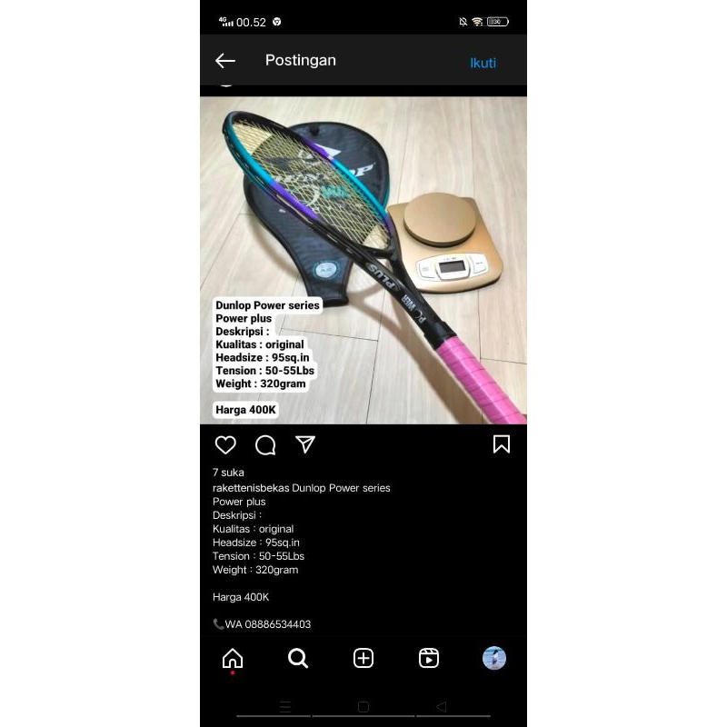 raket tenis dunlop power series