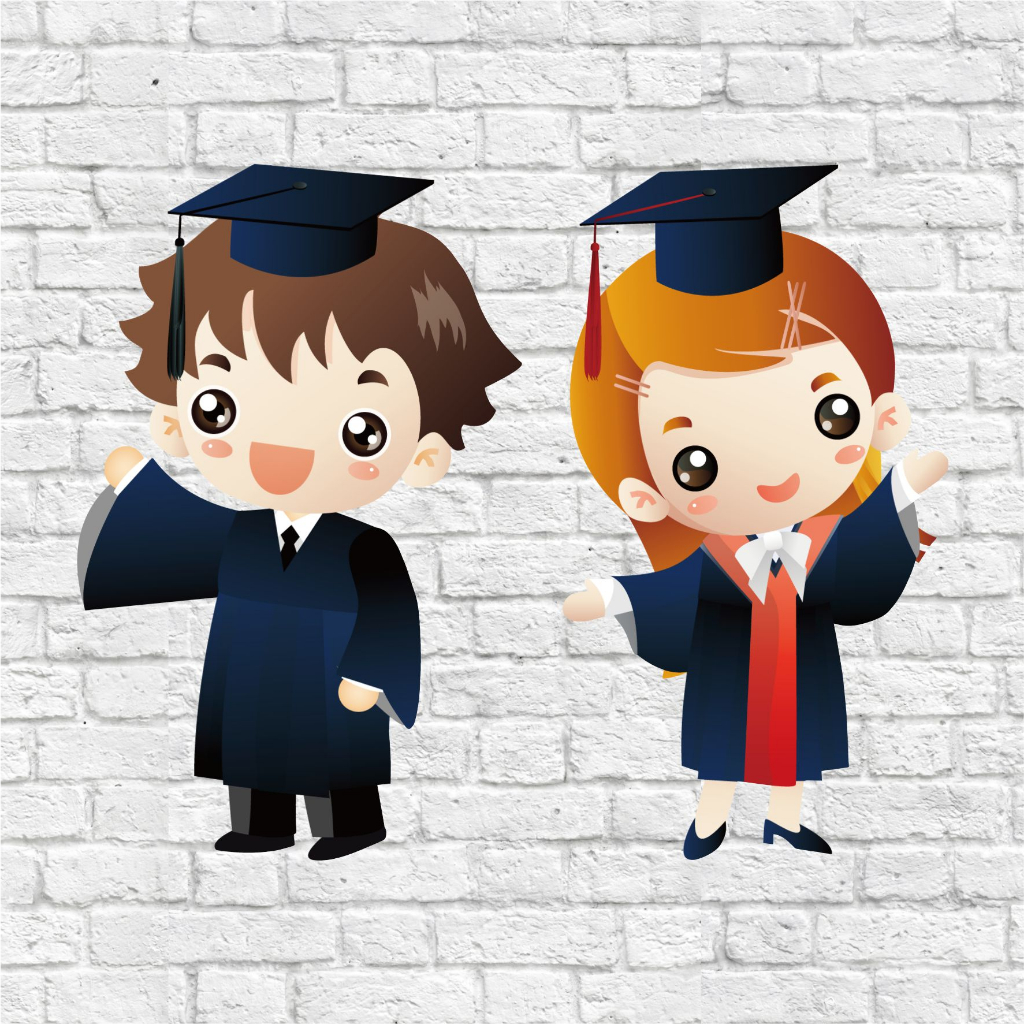 Figur Vandel Plakat Piala Akrilik Kartun Wisuda (Model 01)