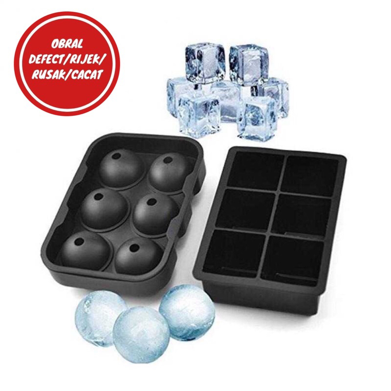 

[OBRAL RIJEK] Cetakan Es Batu Ice Cube Tray Cube + Ball 2 PCS - CW76685