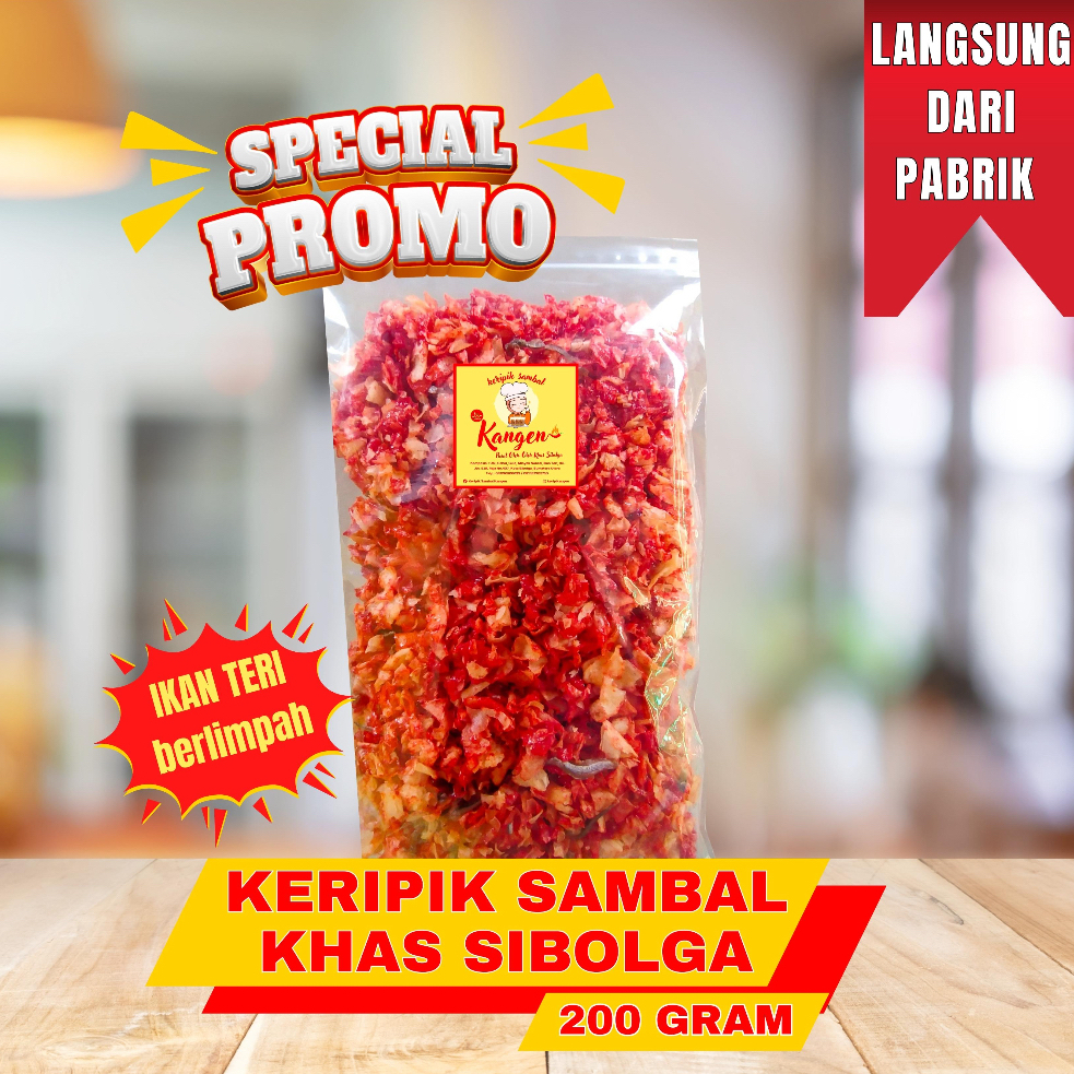 

TERMURAH 200gram KERIPIK SAMBAL SIBOLGA IKAN TERI