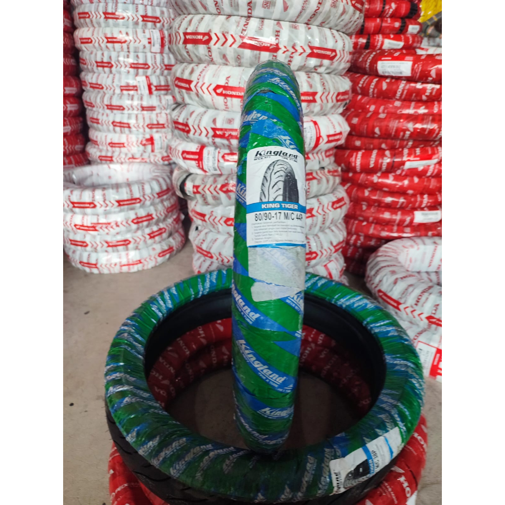 KINGLAND KING TIGER Ban Motor Bebek Ring 17 Uk 80/90-17 Tubetype Supra/Revo/Karisma/Jupiter/Vega R -