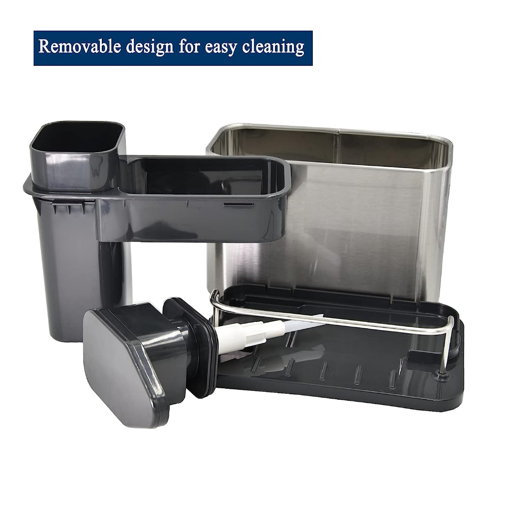 Dispenser Sabun Cuci Piring 3in1 Stainless Steel Sink Organizer - TH3700