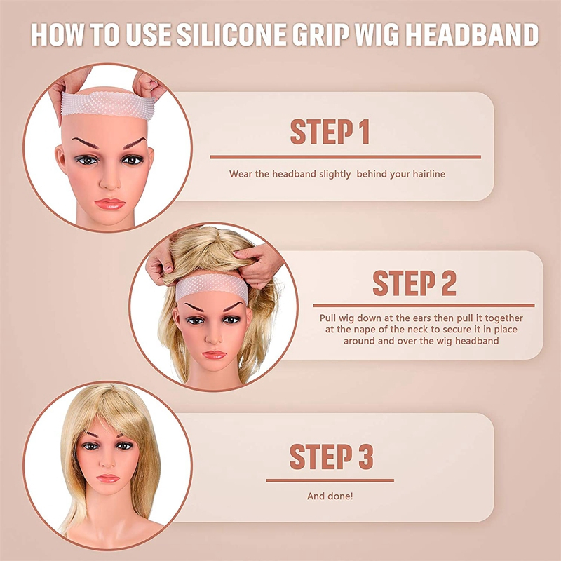 RK KAWI karet wig silikon grip headband bandana penahan rambut palsu silicone hair band anti slip