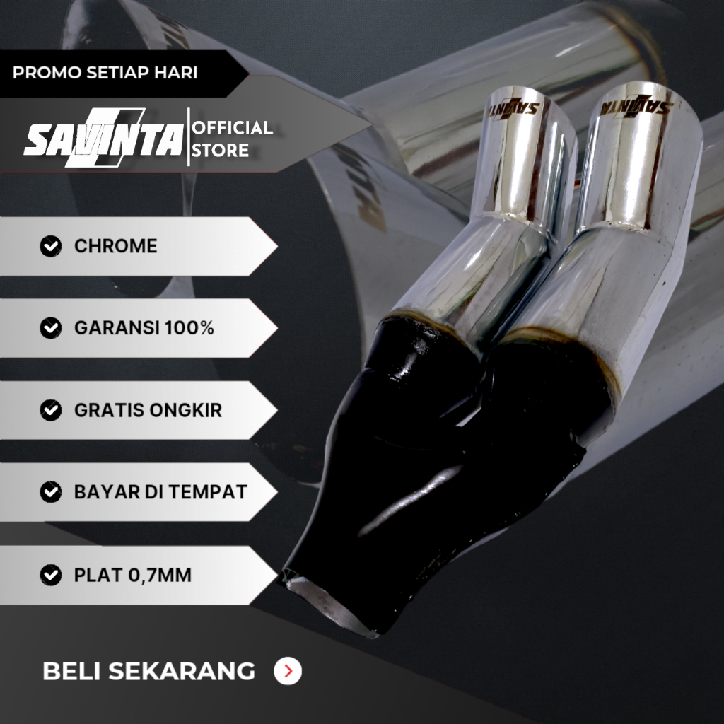 Savinta Knalpot Mobil Cabang Bass Bulat Chrome