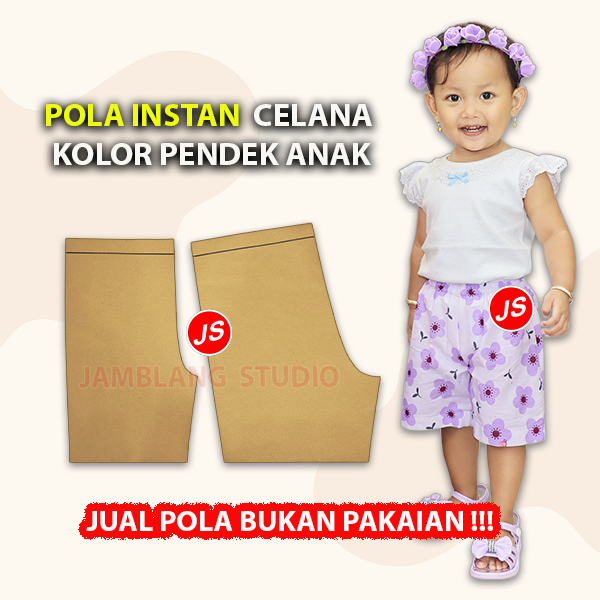 Pola Instan Celana Kolor Pendek Anak