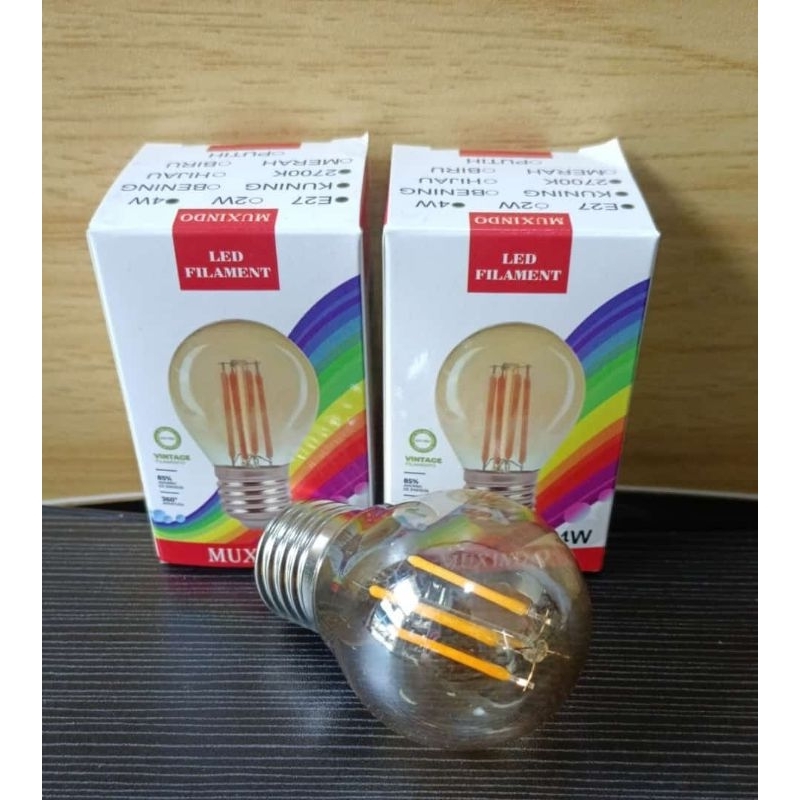 Bohlam Fimaen Bohlam Lampu Kafe warna kuning Bahan Kaca