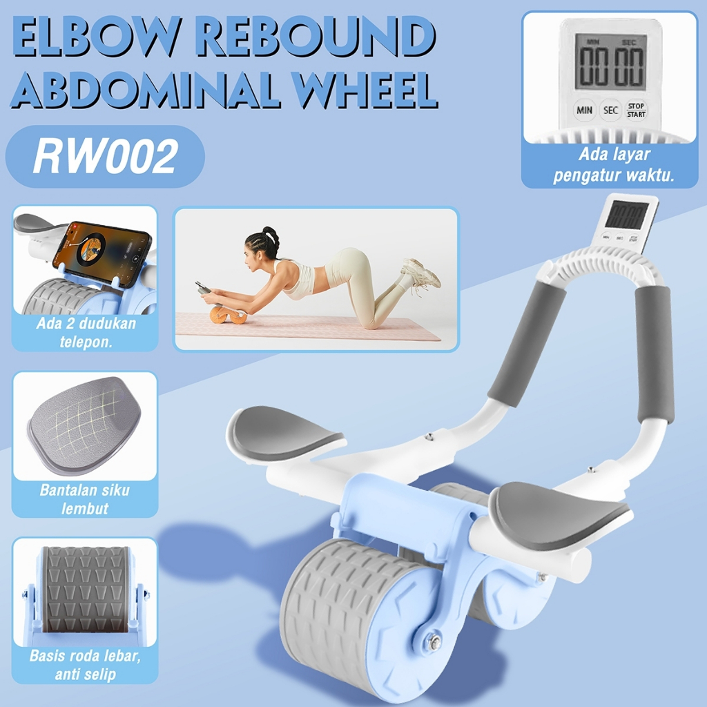 HTD Sport Elbow Rebound Abdominal Wheel Multi Fungsi